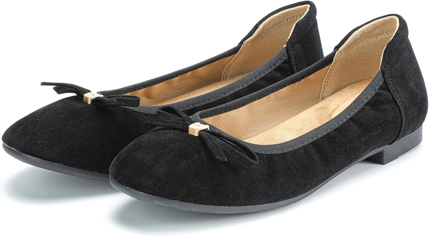 Women's Comfortable Ballet Flats Round Toe Flat Shoes for Women Bow Dressy Flats Shoes with Arch Support Insole