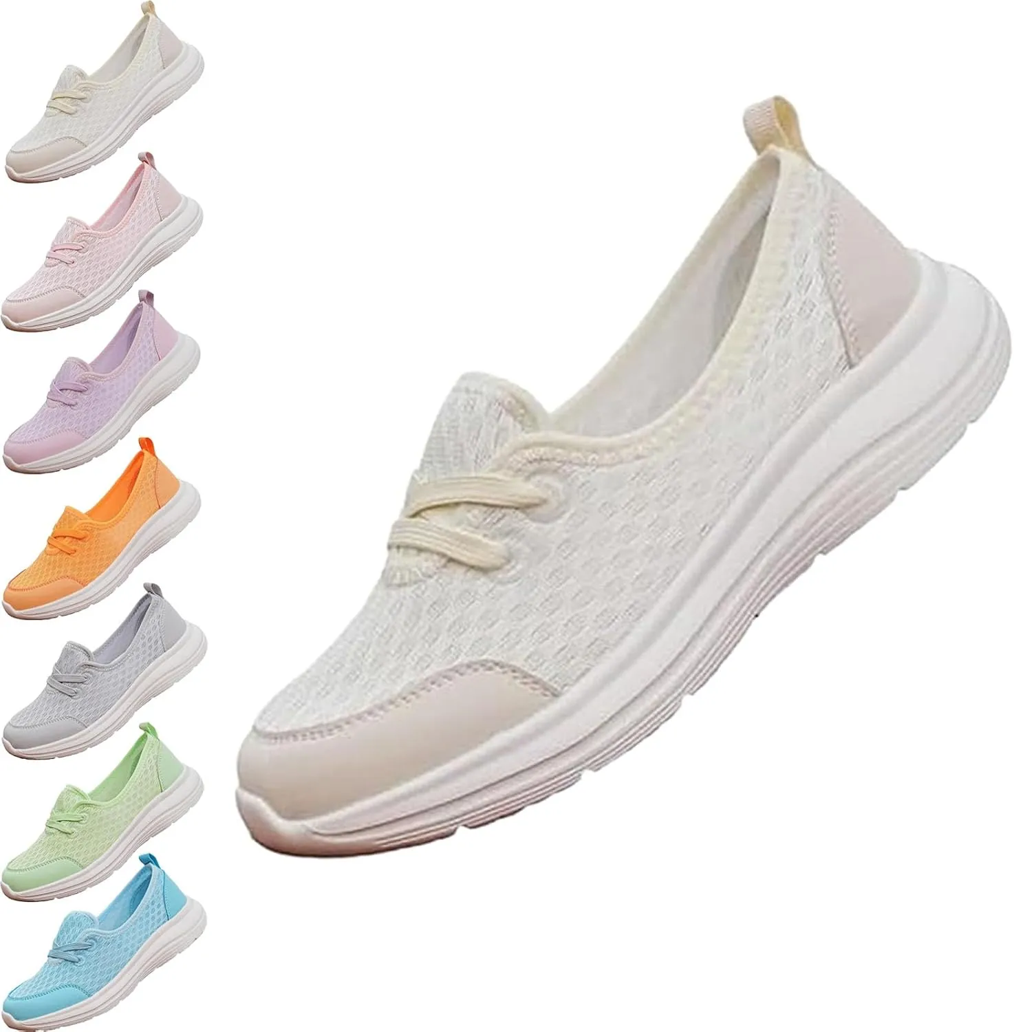 Women's Soft Sole Mesh Comfort Orthopedic Shoes, Comfortable Walking Shoes Women Arch Support, Low-top Flat Arch Support Walking Shoes, Casual Slip-on Shoes