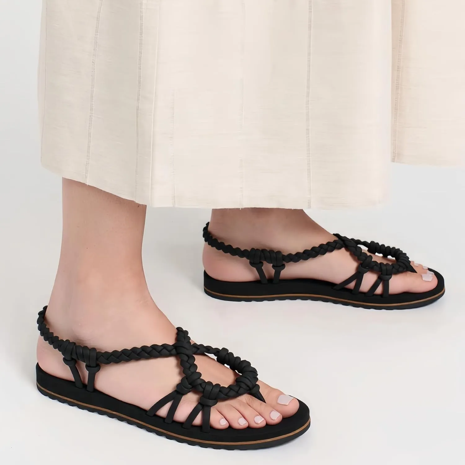 Women's Walking Sandals Arch Support Orthopedic Recovery Flats Sandals Cushion Adjustable Strap for Plantar Fasciitis