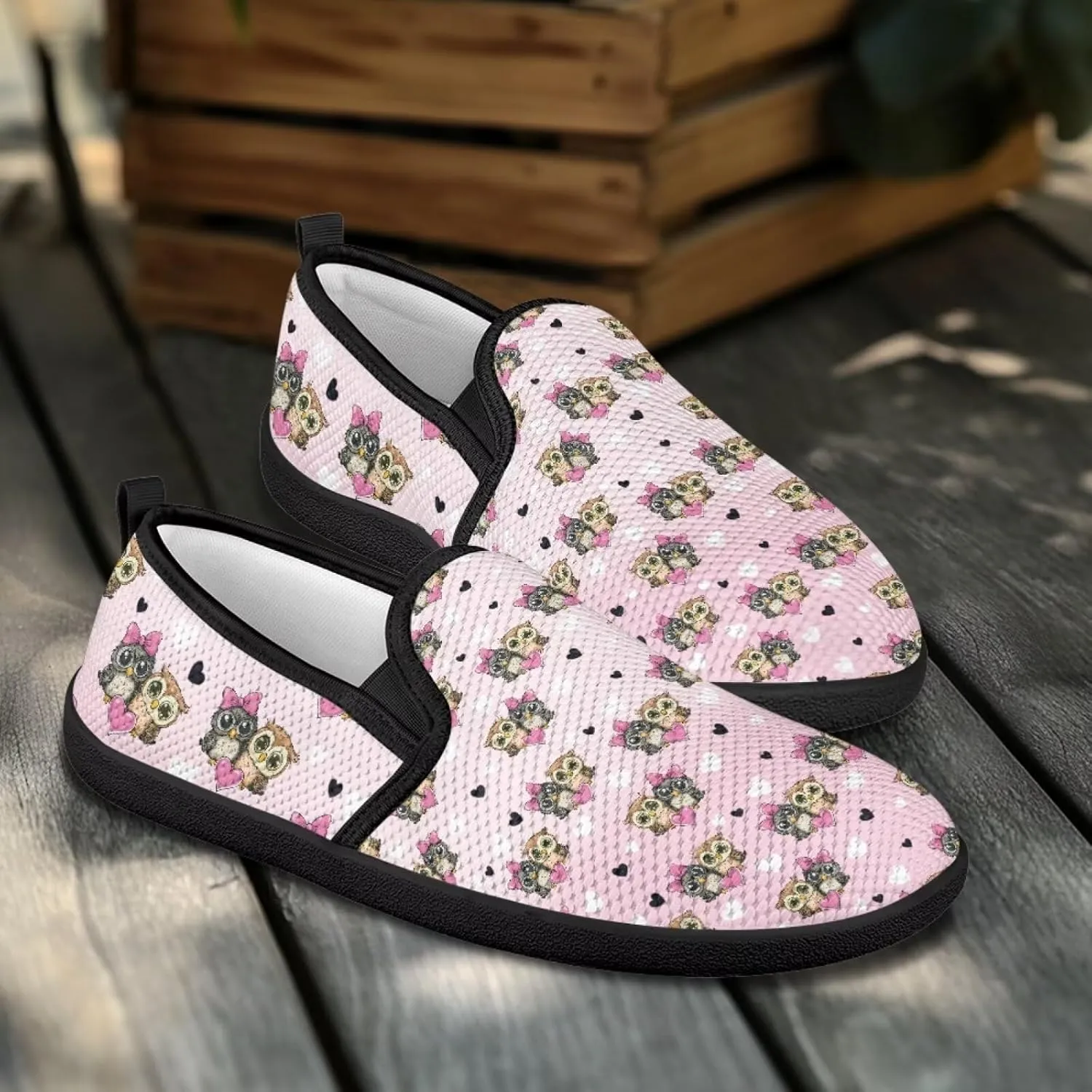Women's Walking Shoes Fashion Casual Sneaker Comfort Flat Mesh Hand Free Low Tops Painted Sweet Dress Shoes Light - Weight Size 5.5-10.5