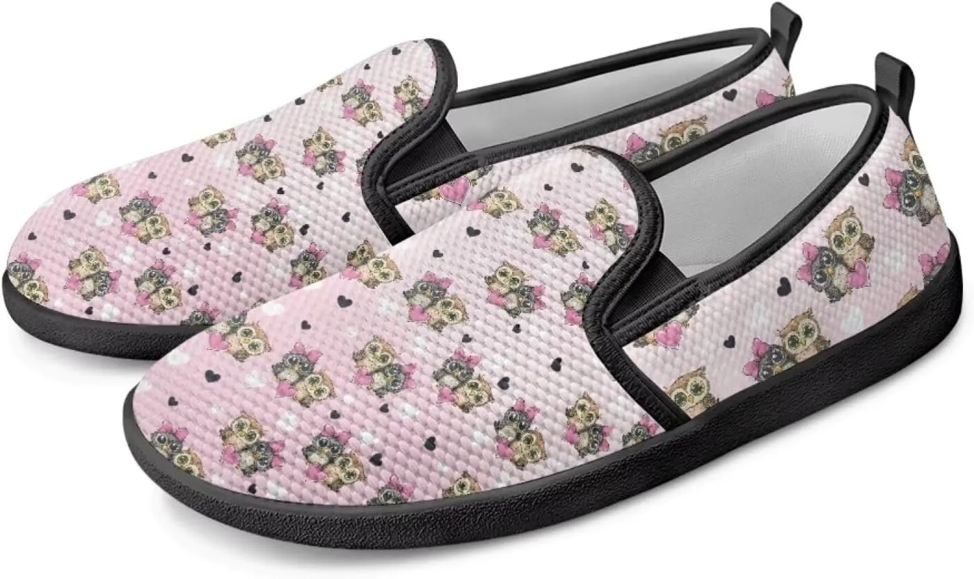 Women's Walking Shoes Fashion Casual Sneaker Comfort Flat Mesh Hand Free Low Tops Painted Sweet Dress Shoes Light - Weight Size 5.5-10.5