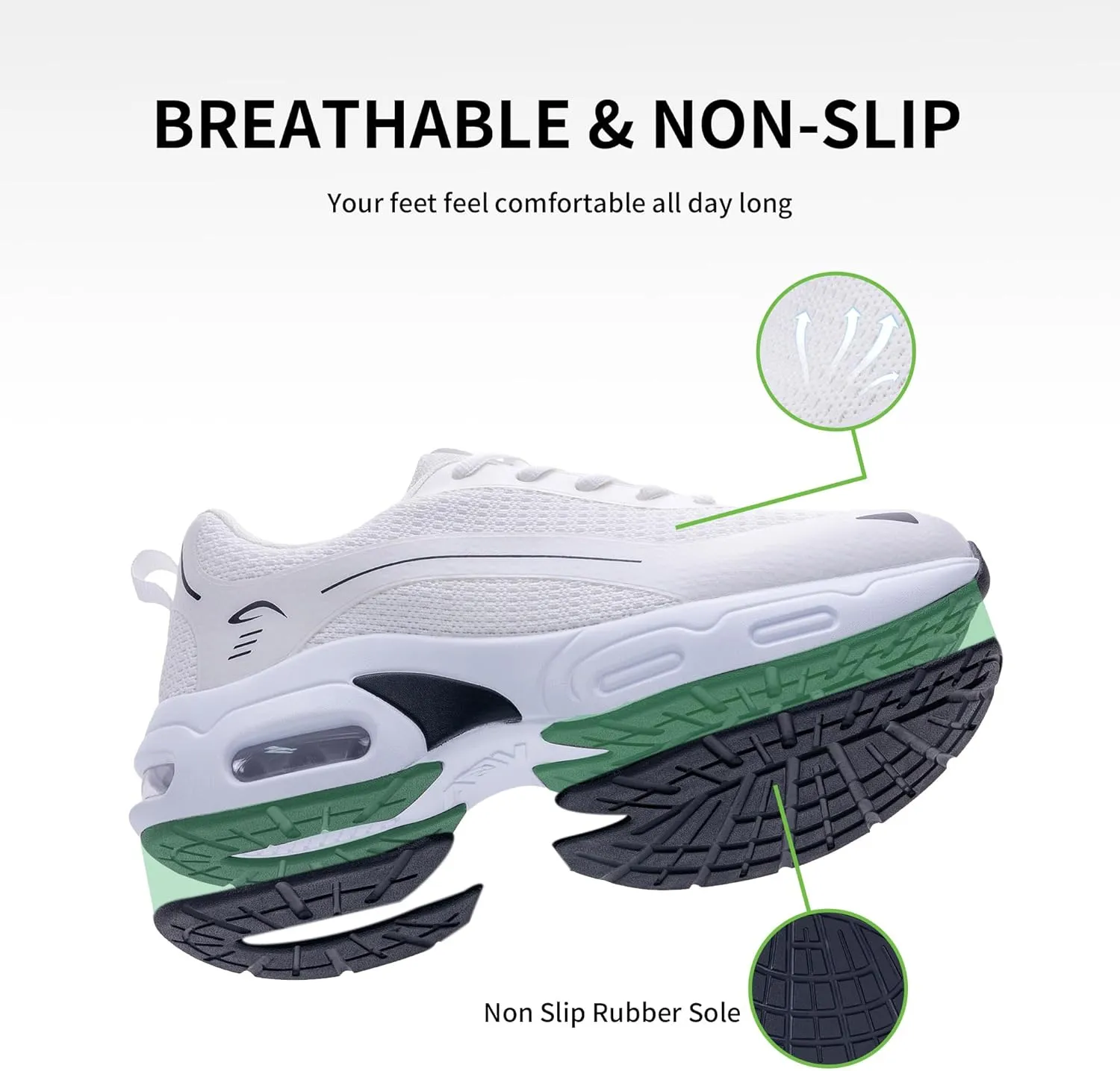 Womens Walking Shoes with Arch Support | Orthotic Sneakers for Plantar Fasciitis Foot Heel Pain Relief | Air Tennis Running Shoes US 6.5-11