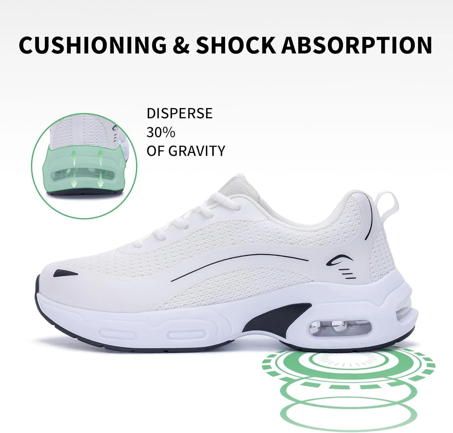 Womens Walking Shoes with Arch Support | Orthotic Sneakers for Plantar Fasciitis Foot Heel Pain Relief | Air Tennis Running Shoes US 6.5-11