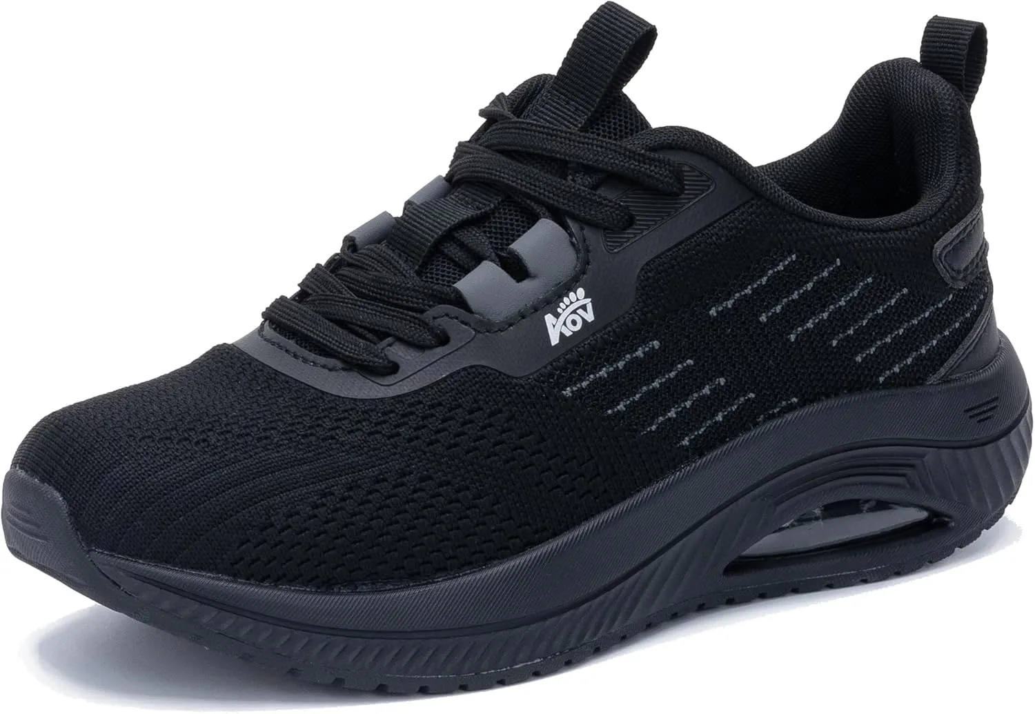 Women's Walking Shoes with Arch Support Orthotic Sneakers for Plantar Fasciitis Heel and Foot Pain Relief Tennis AllBlack Size 5.5