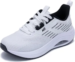 Women's Walking Shoes with Arch Support Orthotic Sneakers for Plantar Fasciitis Heel and Foot Pain Relief Tennis White Size 9