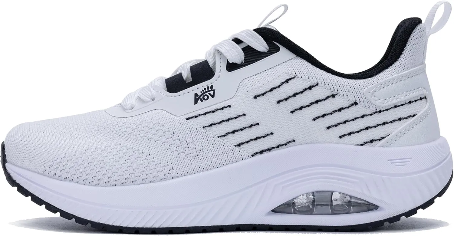 Women's Walking Shoes with Arch Support Orthotic Sneakers for Plantar Fasciitis Heel and Foot Pain Relief Tennis White Size 9