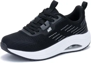 Women's Walking Shoes with Arch Support Orthotic Sneakers for Plantar Fasciitis Heel and Foot Pain Relief Tennis WhiteBlack Size 9