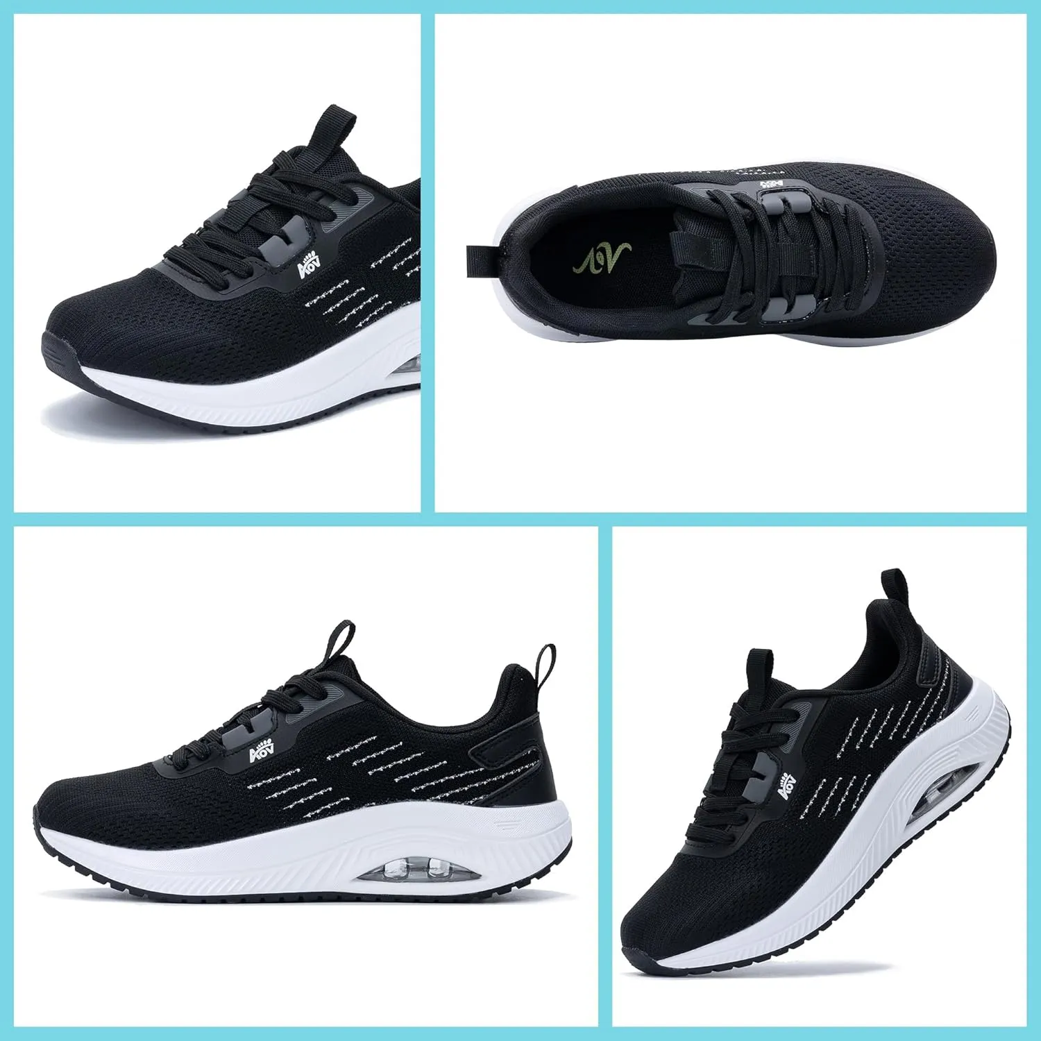 Women's Walking Shoes with Arch Support Orthotic Sneakers for Plantar Fasciitis Heel and Foot Pain Relief Tennis WhiteBlack Size 9