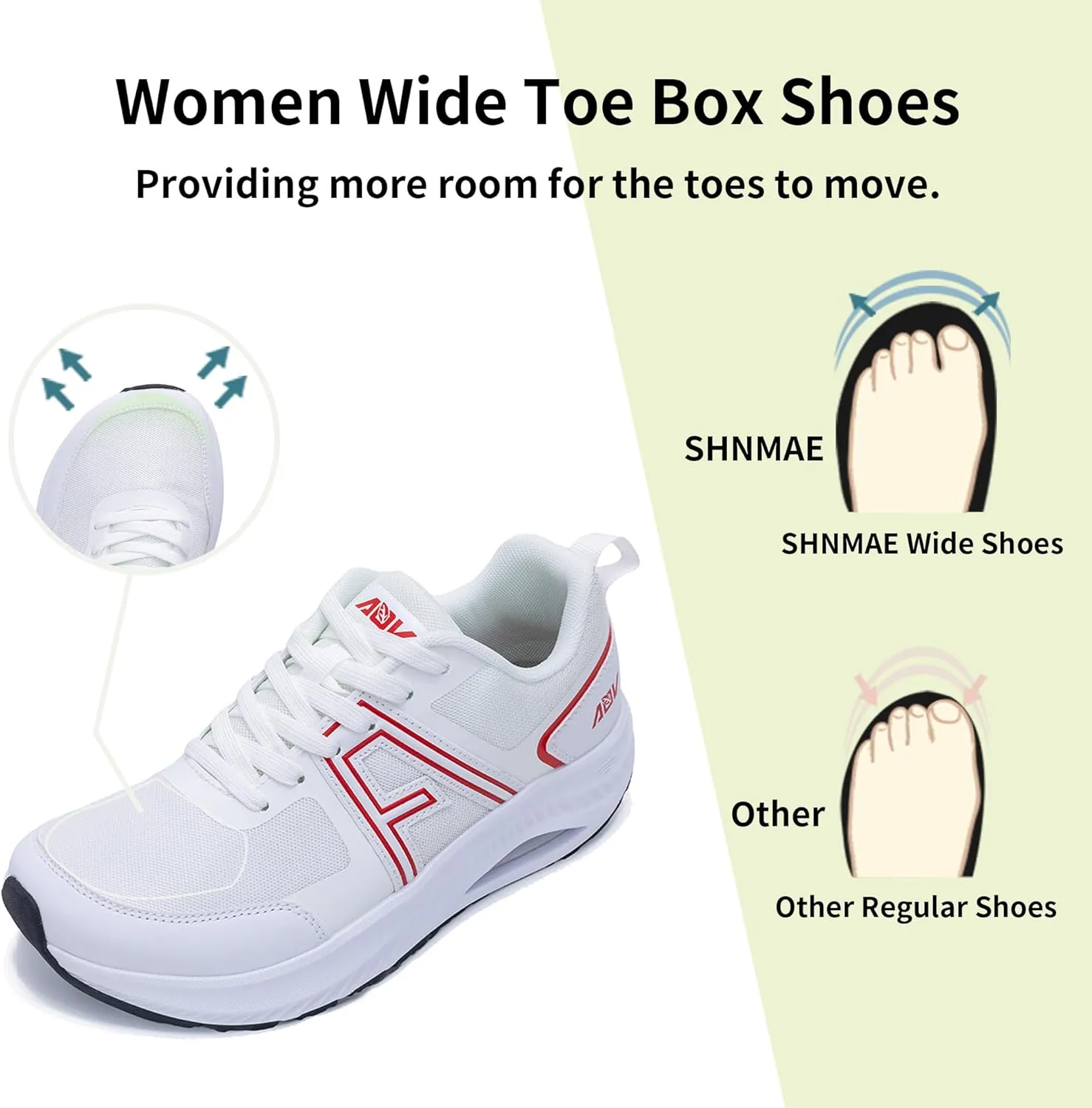 Women's Wide Toe Box Walking Shoes with Arch Support Wide Air Tennis Sneakers Orthotic Plantar Fasciitis Shoes