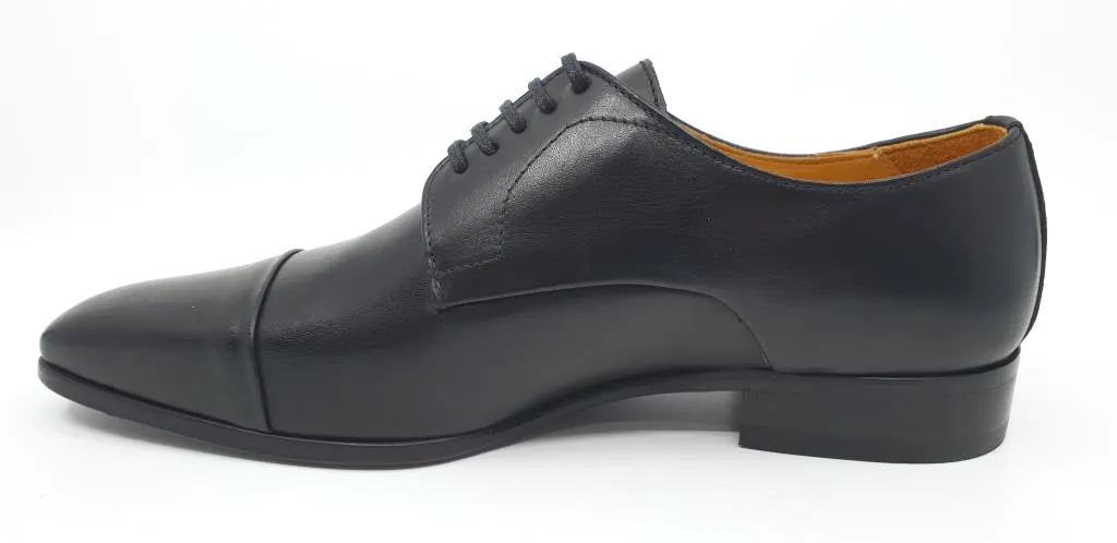 Xavier Black Men's Toecap Dress Shoes