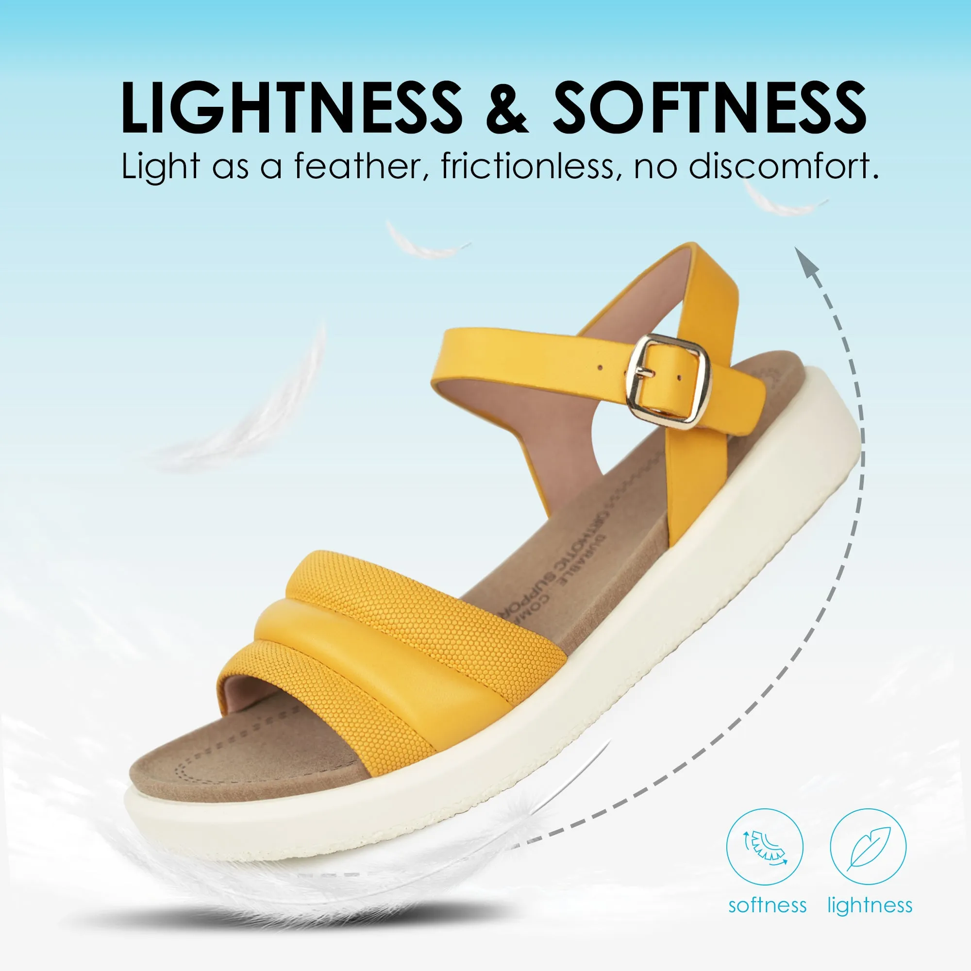 Yellow Arch Support Sandals-Katie