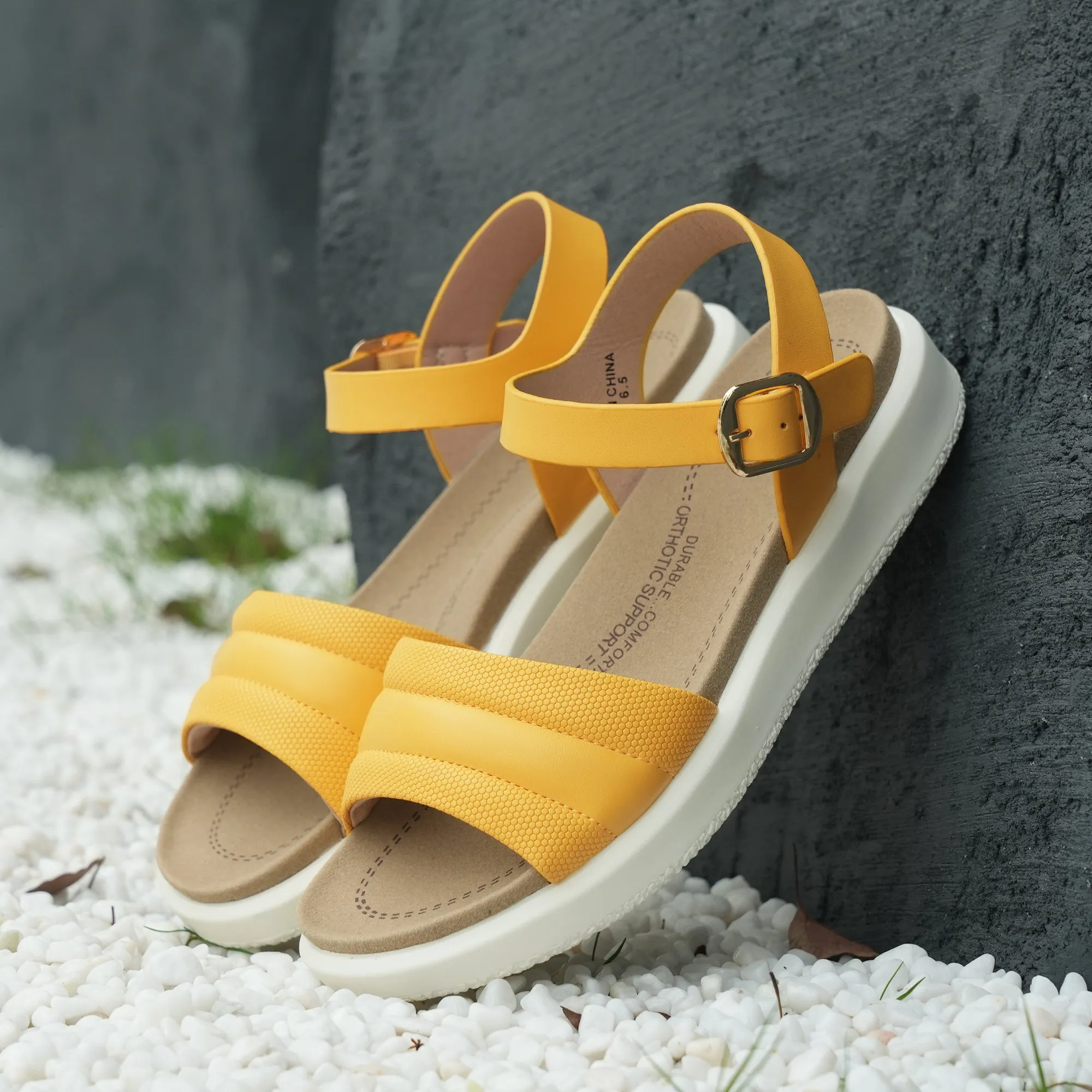 Yellow Arch Support Sandals-Katie