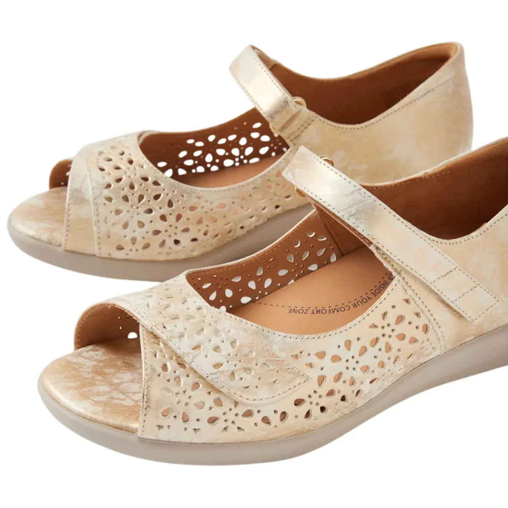 Ziera Daffodil Smudge Metal Leather Sandal (Women's)